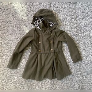 Tahari green hooded jacket 5T